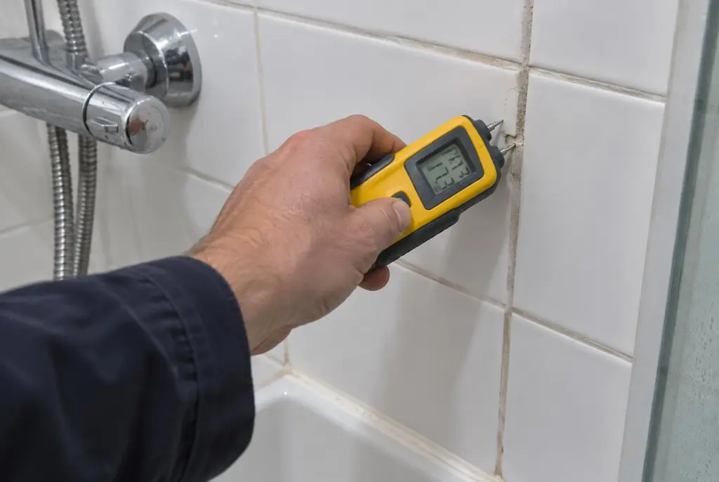 Lekdetectie Amerongen – vochtmeter op badkamertegels bij de douche